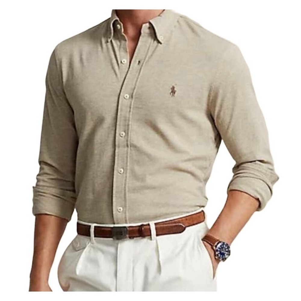 Polo by Ralph Lauren Beige Button-Down Casual Shirt